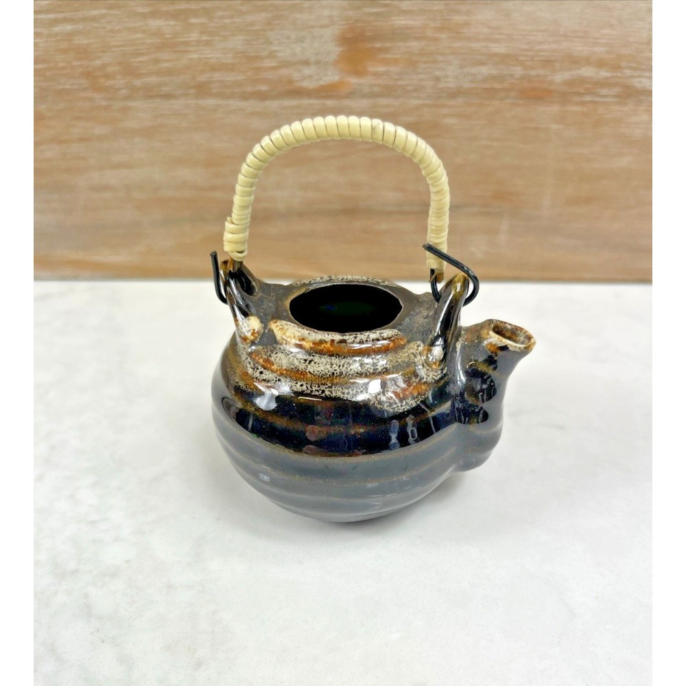 Teapot - Toothpick Holder - Pottery - Art - Miniature Glazed Teapot